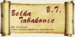Belka Tabaković vizit kartica